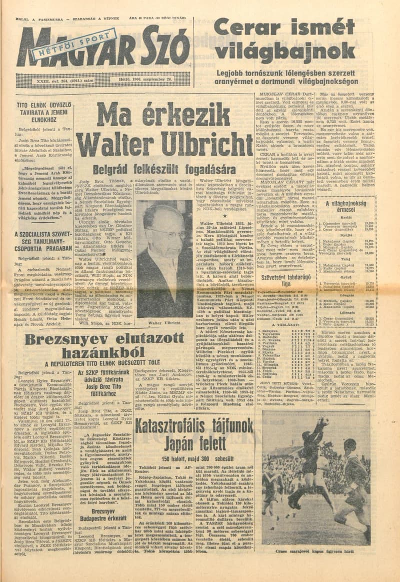 Magyar Szó, 23. évf. 1966. szeptember 26. 264. sz.