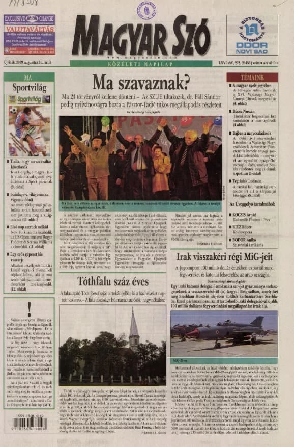 Magyar Szó, 66. évf. 2009. augusztus 31. 202. sz. 1–16. oldal