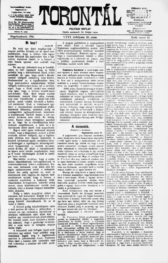 Torontál, 35. évf. 1906. január 23. 18. sz.