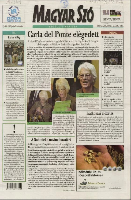 Magyar Szó, 64. évf. 2007. június 7. 130. sz. 1–20. oldal