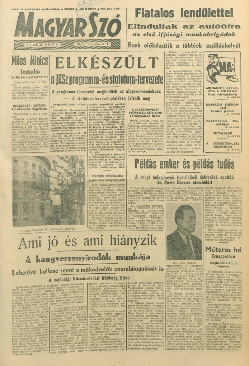 Magyar Szó, 15. évf. 1958. március 11. 68. sz. 1–10. oldal
