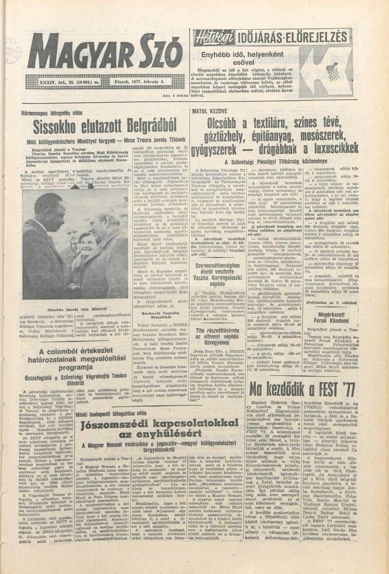 Magyar Szó, 34. évf. 1977. február 4. 33. sz.