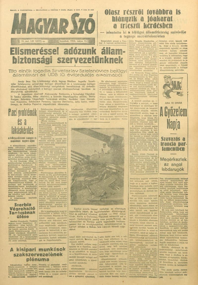 Magyar Szó, 11. évf. 1954. május 15. 129. sz. 1–8. oldal