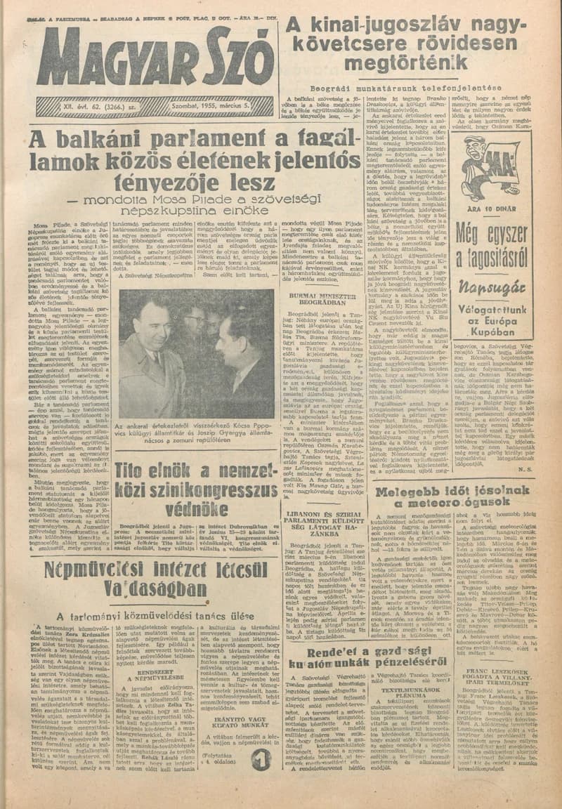 Magyar Szó, 12. évf. 1955. március 5. 62. sz. 1–8. oldal