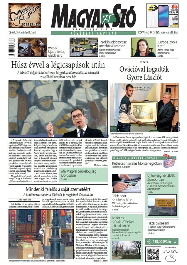 Magyar Szó, 76. évf. 2019. március 19. 63. sz. 1–20. oldal