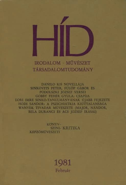 Híd, 45. évf. 1981. február. 2. sz. 121–264. oldal