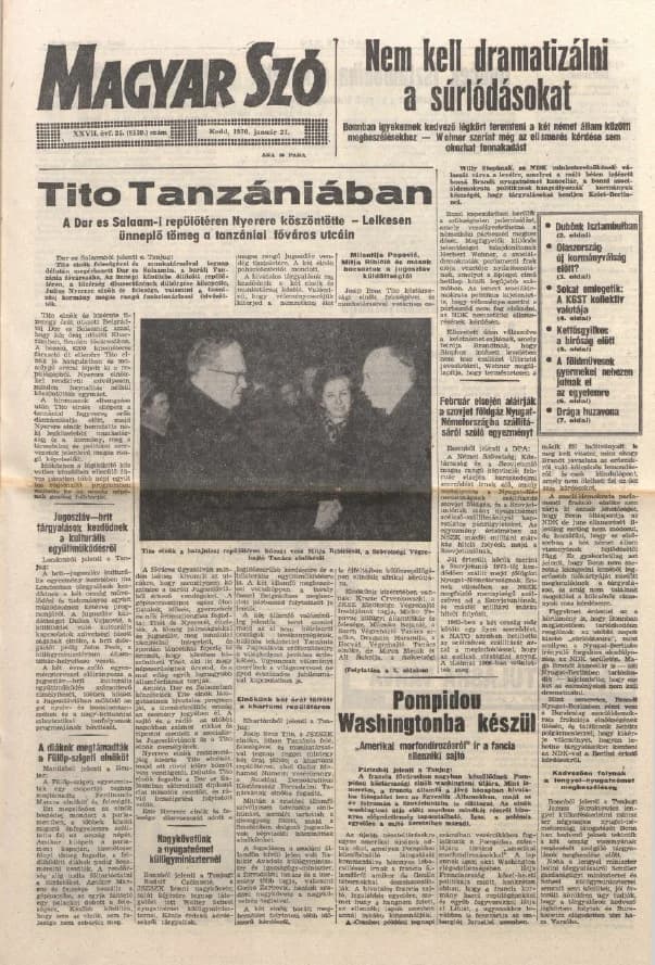 Magyar Szó, 27. évf. 1970. január 27. 25. sz. 1–16. oldal
