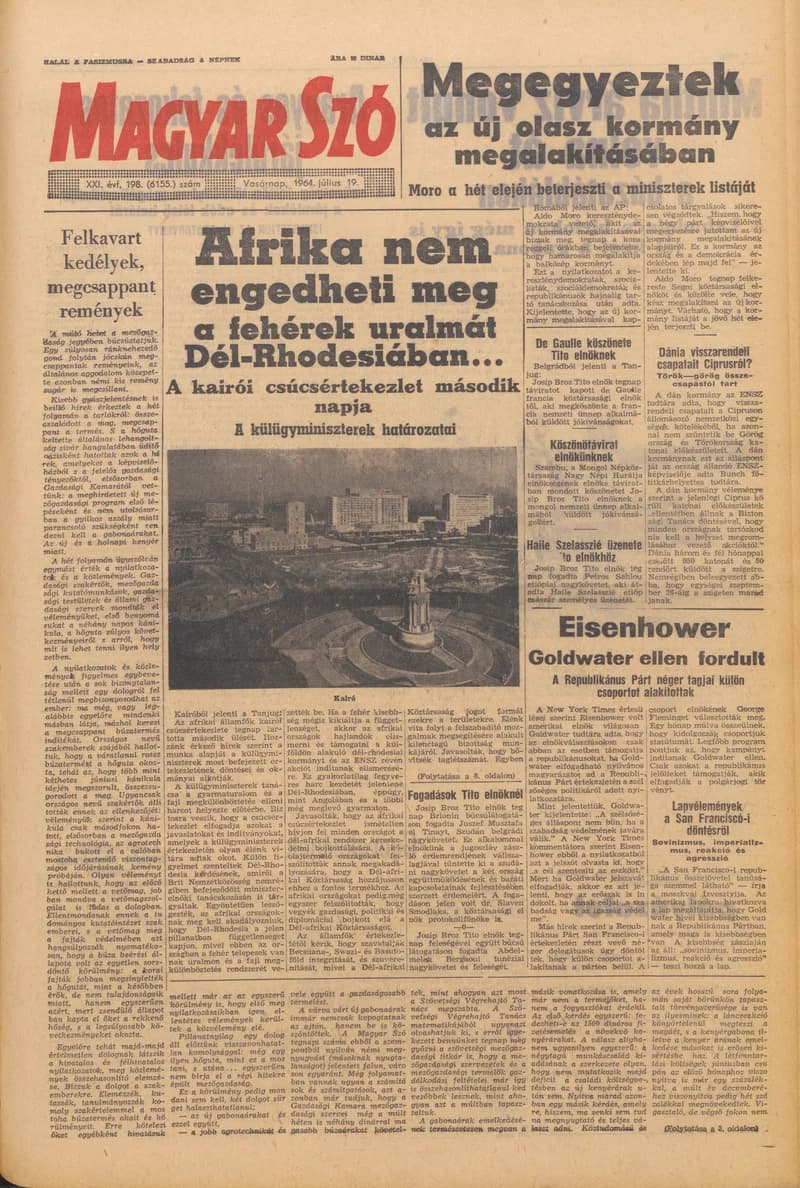 Magyar Szó, 21. évf. 1964. július 19. 198. sz. 1–24. oldal