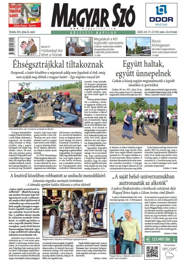 Magyar Szó, 73. évf. 2016. július 26. 171. sz. 1–20. oldal