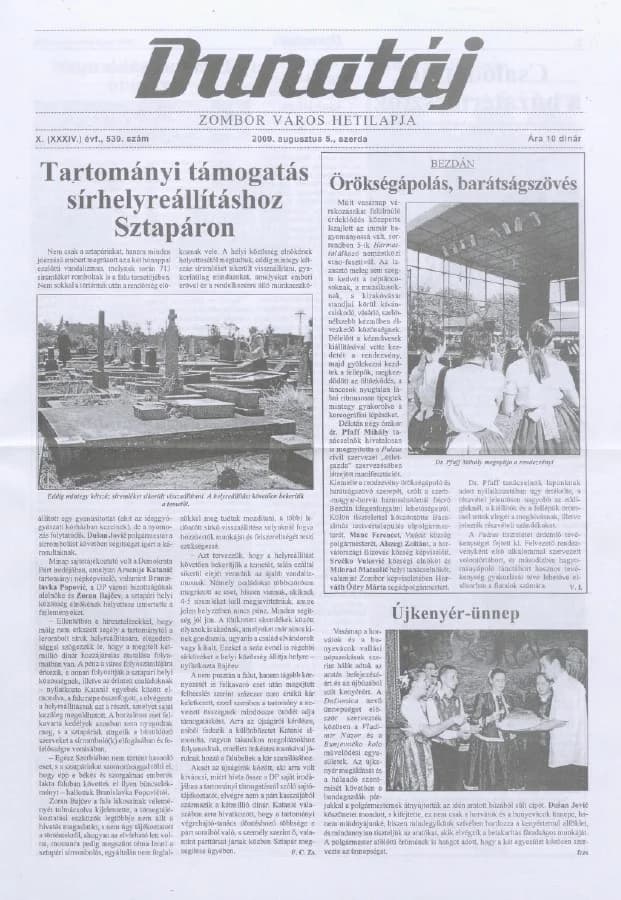 Dunatáj, 11. évf. 2009. augusztus 5. 539. sz.