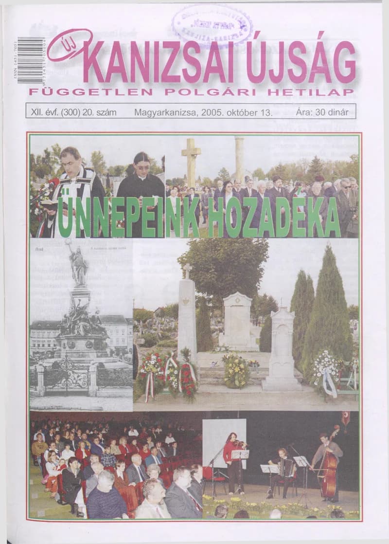 Új Kanizsai Újság, 12. évf. 2005. október 13. 20. sz.