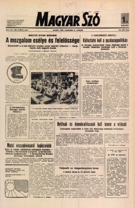 Magyar Szó, 45. évf. 1988. szeptember 8. 248. sz.