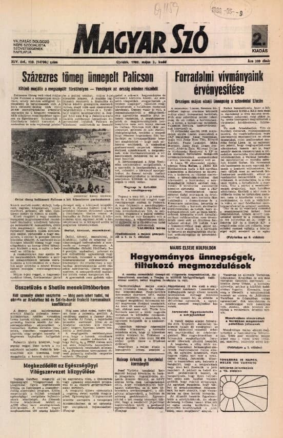 Magyar Szó, 45. évf. 1988. május 3. 120. sz. 1–20. oldal