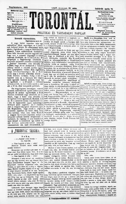 Torontál, 24. évf. 1895. április 25. 95. sz.