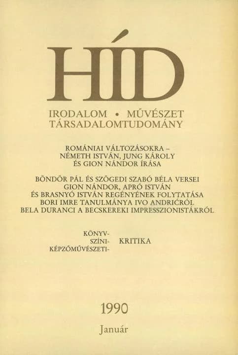 Híd, 54. évf. 1990. január. 1. sz. 1–116. oldal