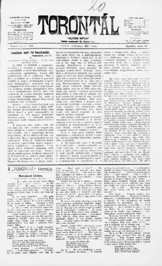 Torontál, 33. évf. 1904. július 23. 167. sz.