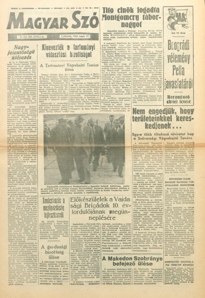 Magyar Szó, 10. évf. 1953. szeptember 17. 256. sz. 1–8. oldal