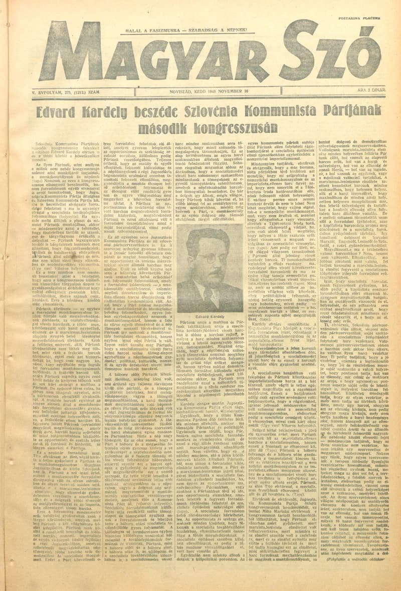 Magyar Szó, 5. évf. 1948. november 16. 275. sz. 1–4. oldal
