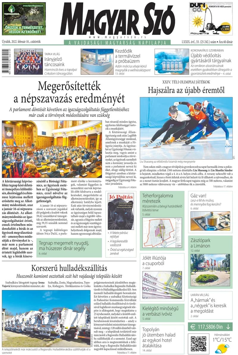 Magyar Szó, 79. évf. 2022. február 10. 33. sz. 1–20. oldal