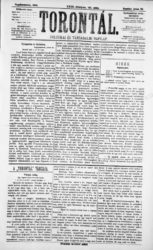 Torontál, 23. évf. 1894. június 30. 148. sz.