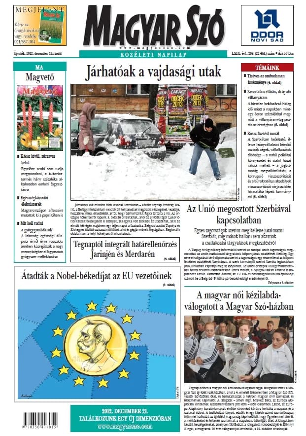 Magyar Szó, 69. évf. 2012. december 11. 289. sz. 1–20. oldal