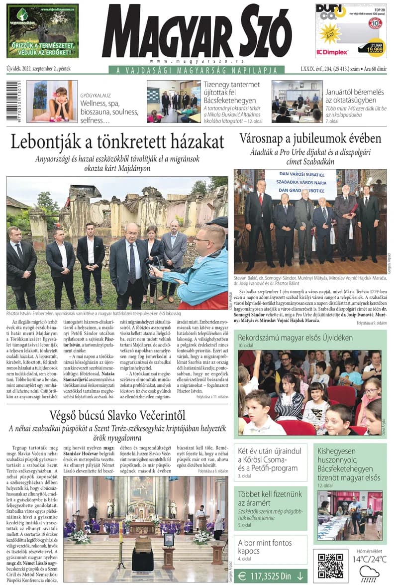 Magyar Szó, 79. évf. 2022. szeptember 2. 204. sz. 1–16. oldal