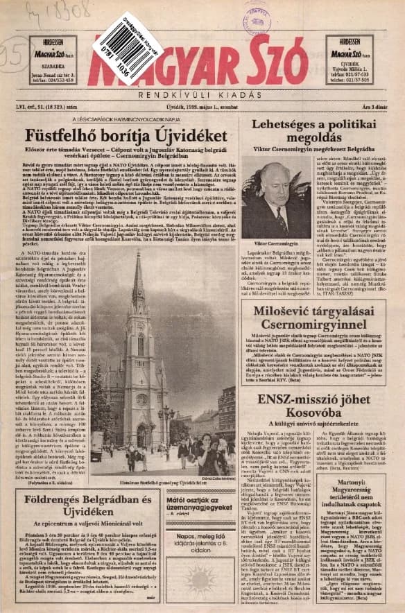 Magyar Szó, 56. évf. 1999. május 1. 91. sz. 1–8. oldal