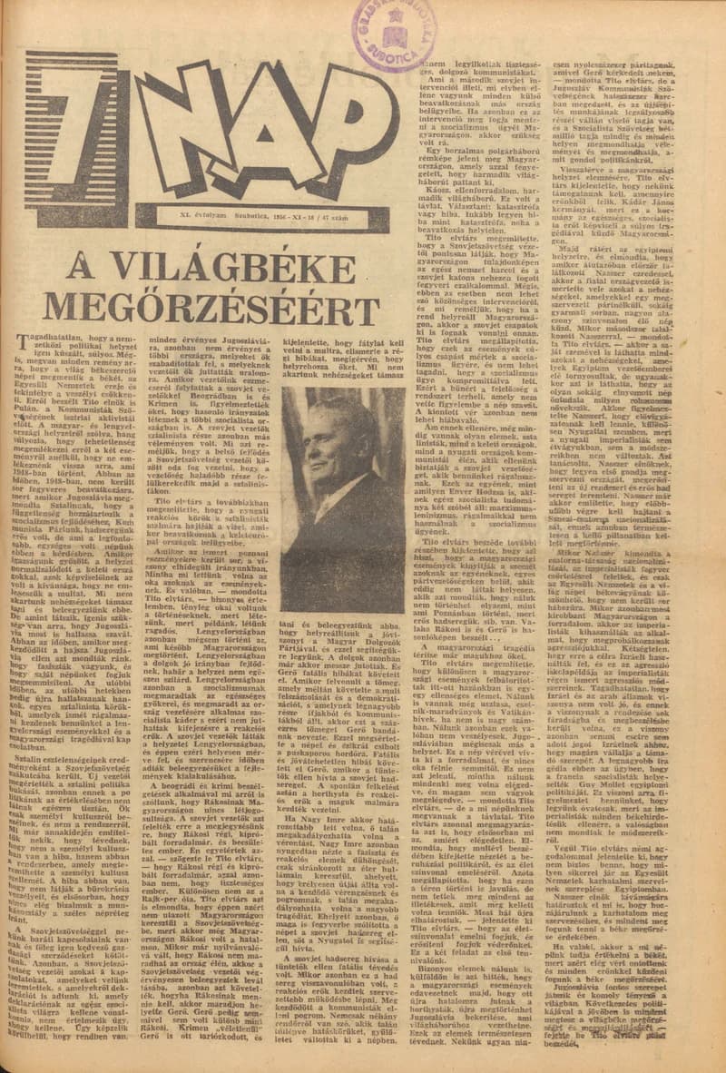 7 Nap, 11. évf. 1956. november 18. 47. sz.