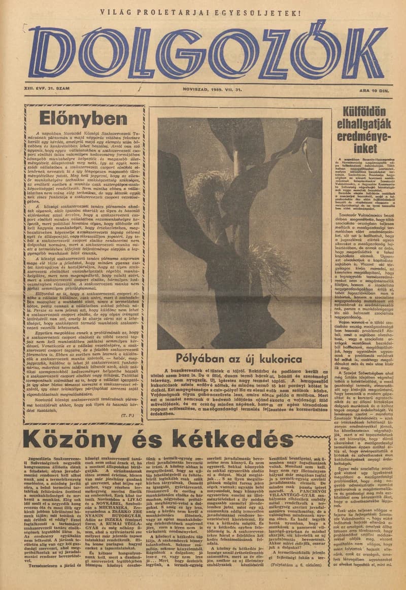 Dolgozók, 13. évf. 1959. július 31. 31. sz.