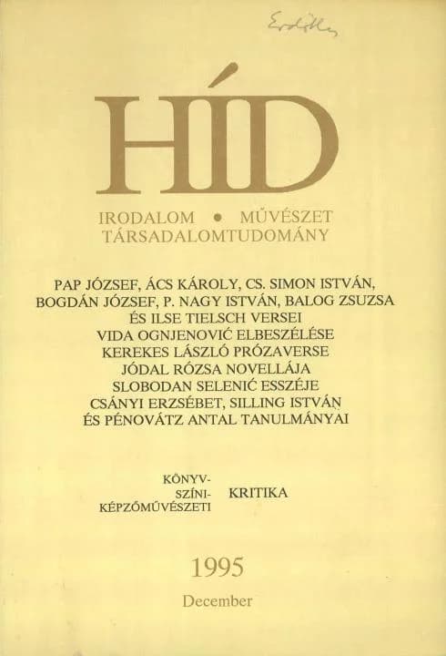 Híd, 59. évf. 1995. december. 12. sz. 773–876. oldal