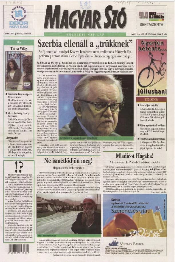 Magyar Szó, 64. évf. 2007. július 12. 160. sz. 1–20. oldal