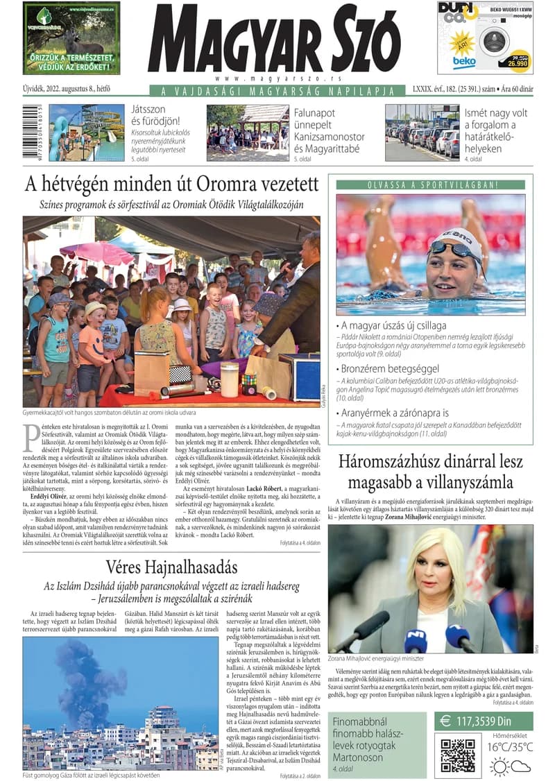 Magyar Szó, 79. évf. 2022. augusztus 8. 182. sz. 1–16. oldal