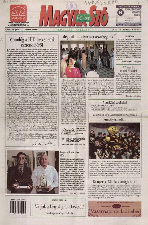 Magyar Szó, 61. évf. 2004. június 12. – 13. 136. sz. 1–24. oldal