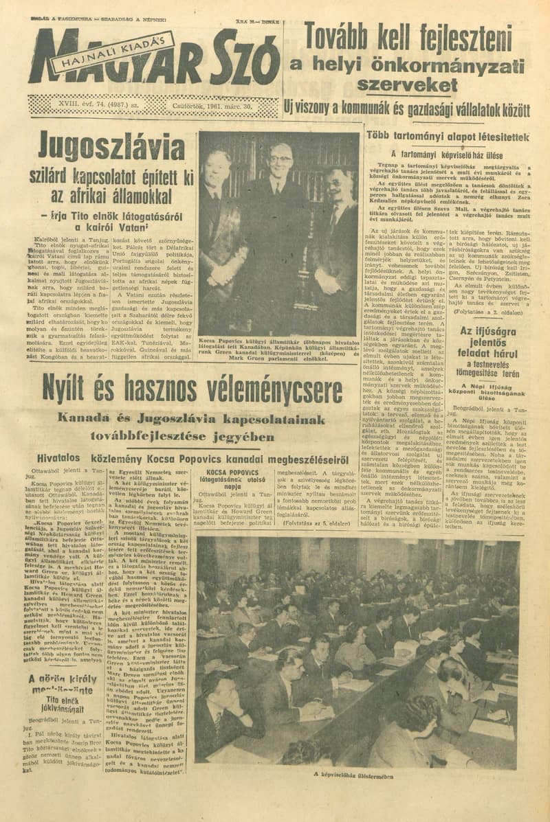 Magyar Szó, 18. évf. 1961. március 30. 74. sz. 1–14. oldal