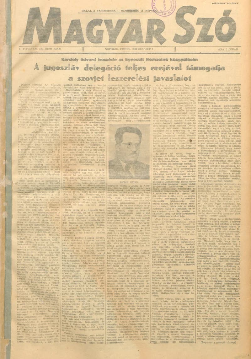 Magyar Szó, 5. évf. 1948. október 1. 235. sz. 1–4. oldal