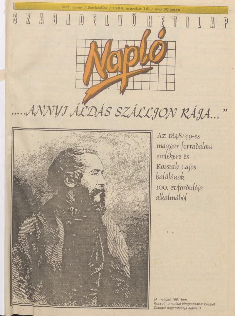 Napló - Szabadelvű hetilap, 5. évf. 1994. március 16. 202. sz.