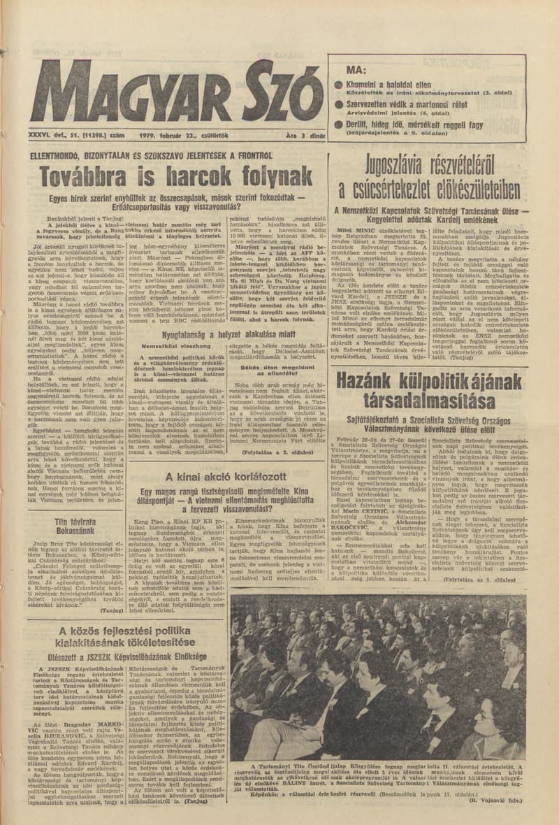 Magyar Szó, 36. évf. 1979. február 22. 51. sz. 1–20. oldal