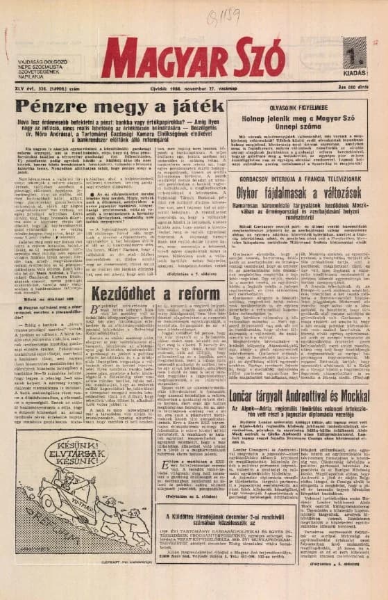 Magyar Szó, 45. évf. 1988. november 27. 328. sz.