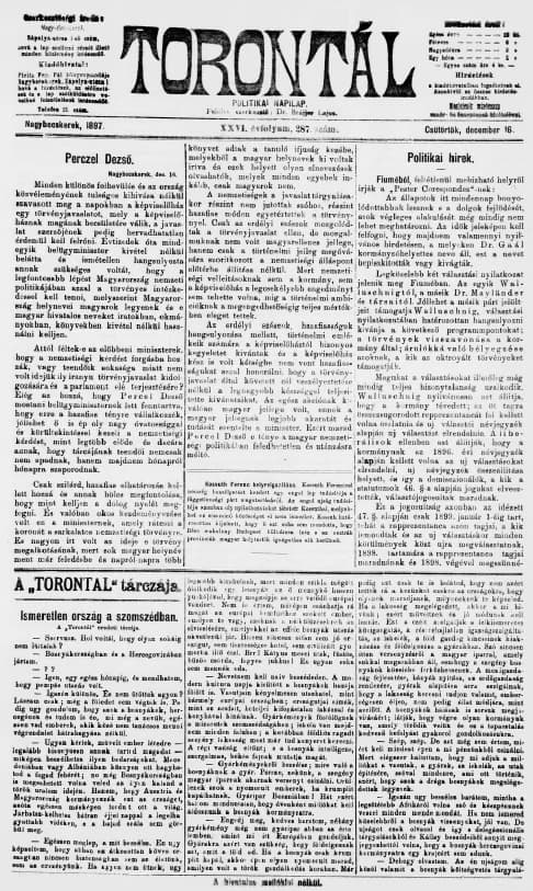 Torontál, 26. évf. 1897. december 16. 287. sz.