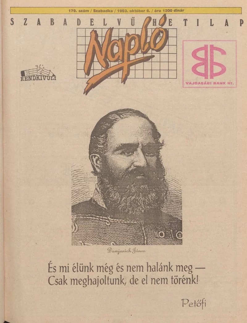 Napló - Szabadelvű hetilap, 4. évf. 1993. október 6. 179. sz.