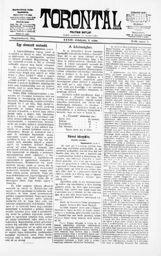 Torontál, 33. évf. 1904. január 5. 3. sz.