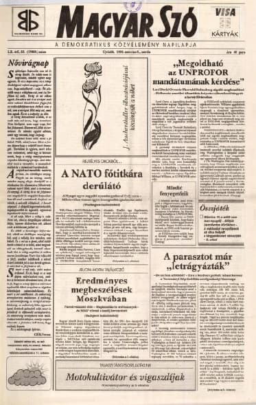 Magyar Szó, 52. évf. 1995. március 8. 55. sz. 1–16. oldal