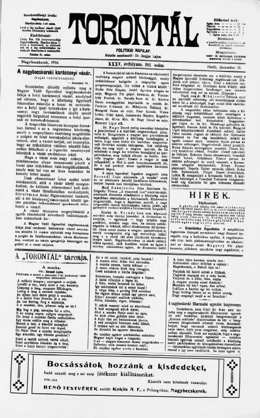 Torontál, 35. évf. 1906. december 10. 281. sz.