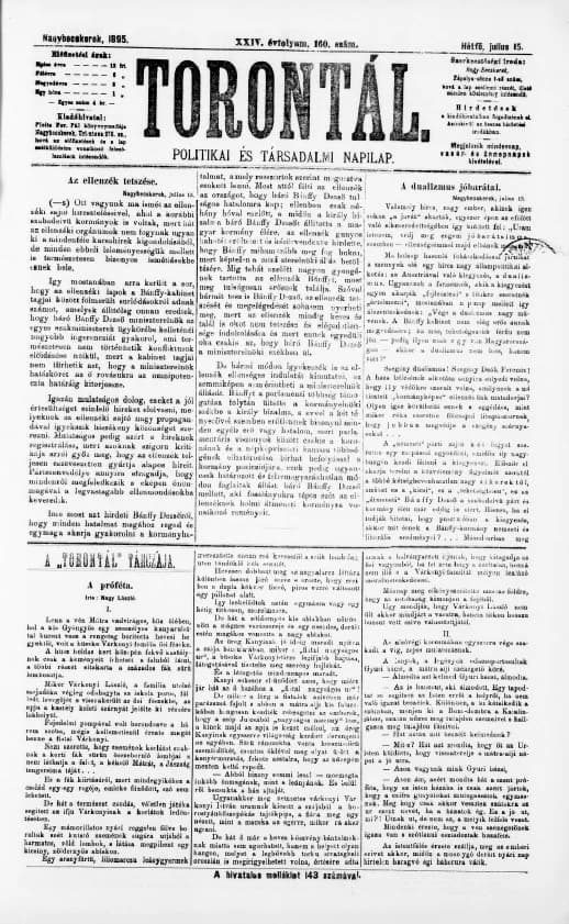 Torontál, 24. évf. 1895. július 15. 160. sz.