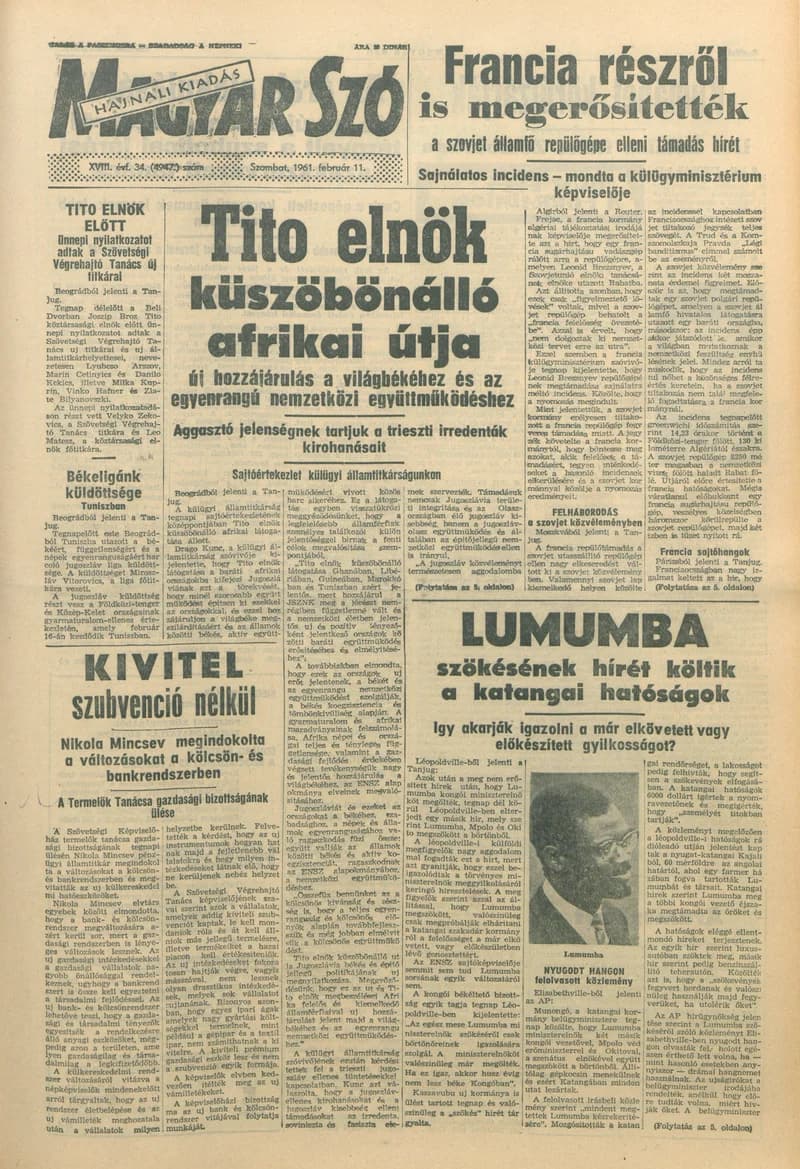 Magyar Szó, 18. évf. 1961. február 11. 34. sz. 1–12. oldal