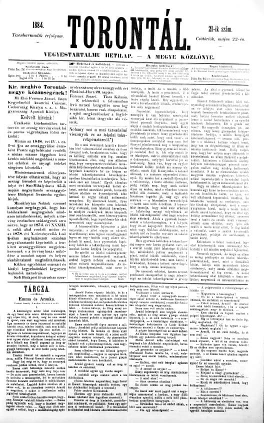 Torontál, 13. évf. 1884. május 22. 21. sz.