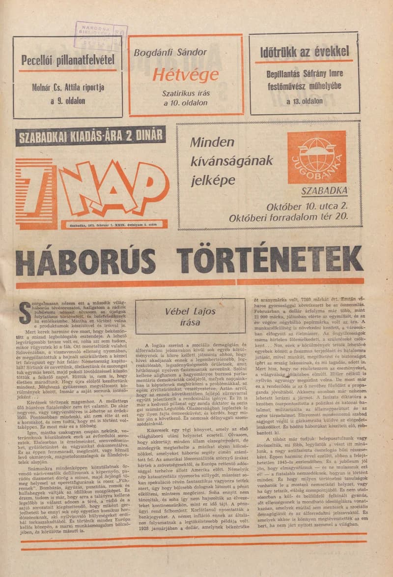 7 Nap, 30. évf. 1975. február 7. 5. sz. 1–28. oldal