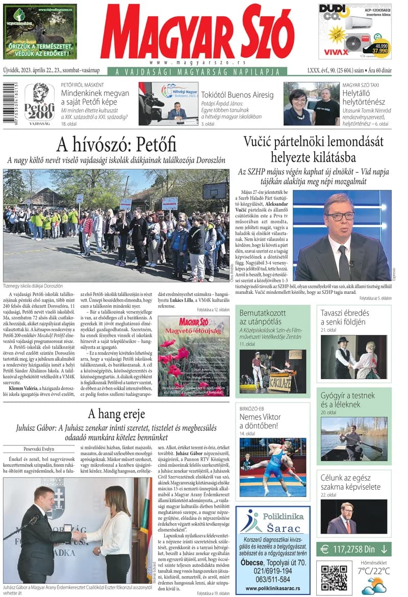 Magyar Szó, 80. évf. 2023. április 22. – 23. 90. sz. 1–32. oldal