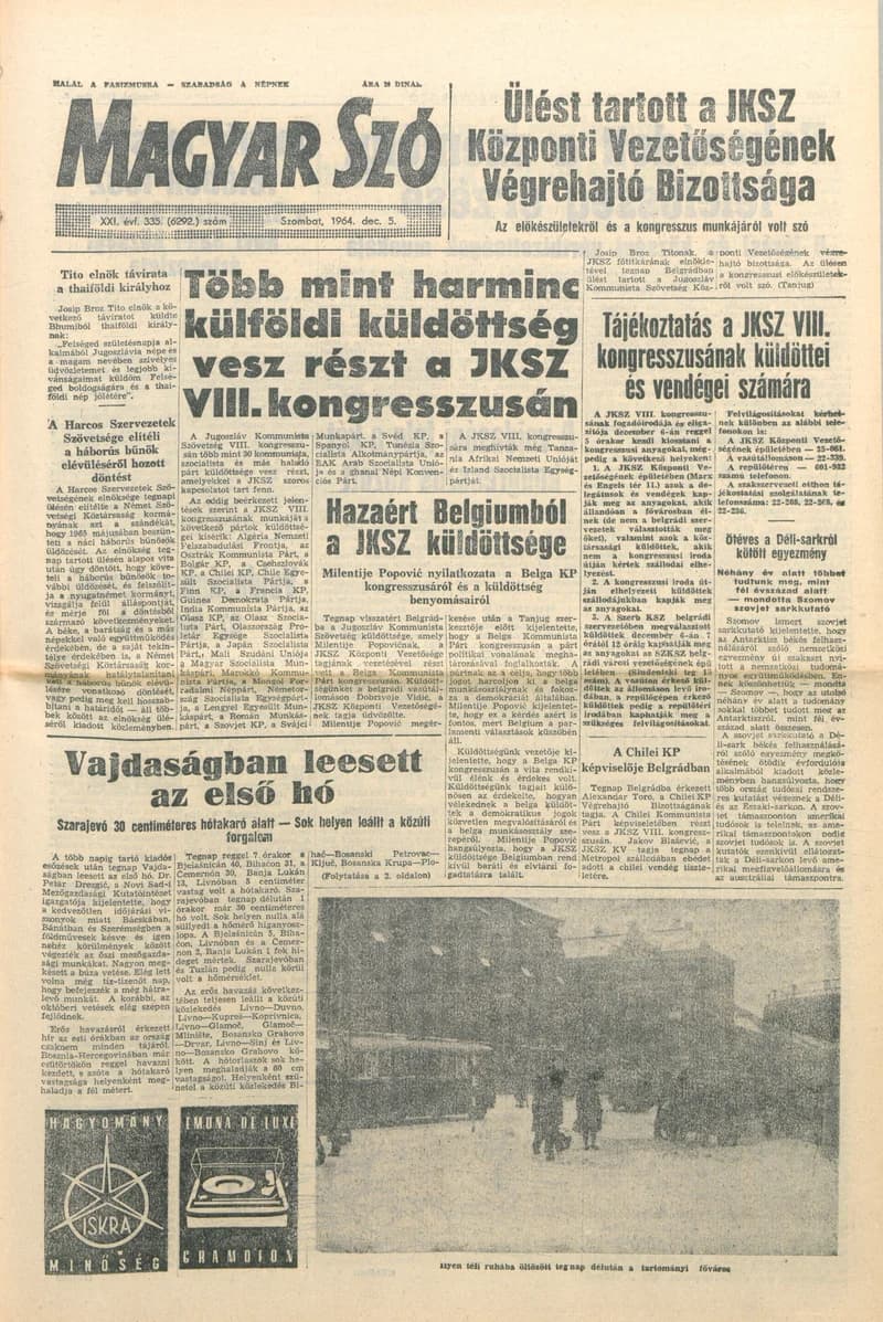 Magyar Szó, 21. évf. 1964. december 5. 335. sz. 1–12. oldal