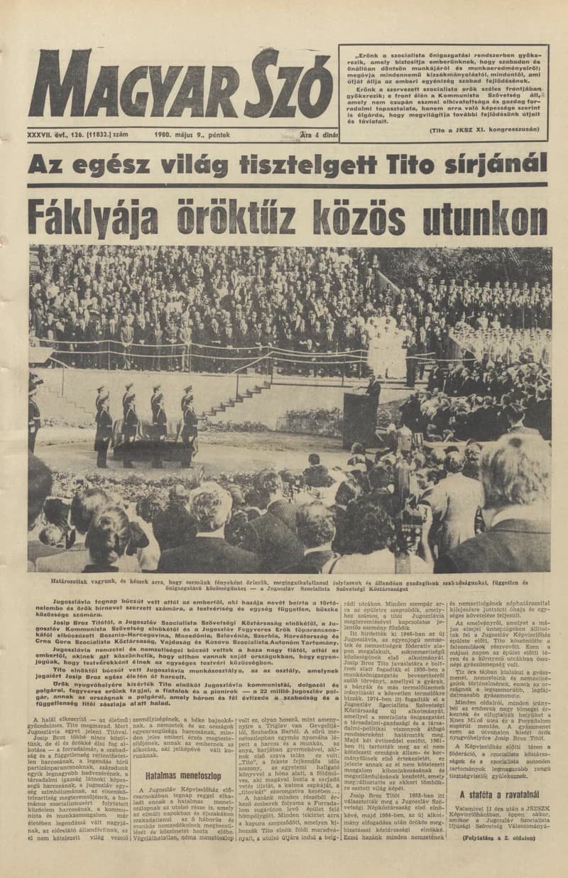 Magyar Szó, 37. évf. 1980. május 9. 126. sz. 1–24. oldal